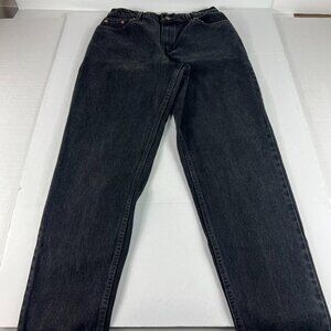 VTG 90s Levi's Jean Women Measured 30x30 550 Relaxed Tapered Black Denim Tag 12